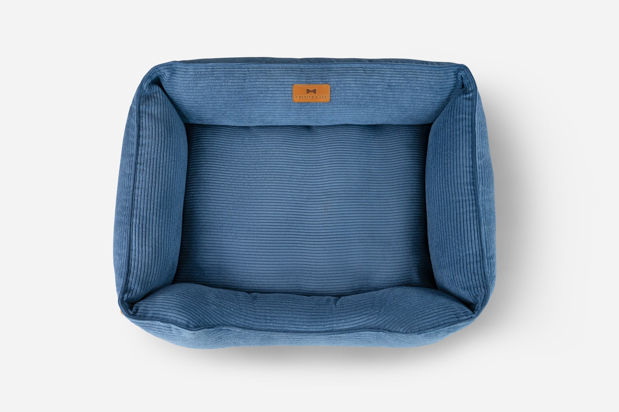 Chester & Lee | Fancy Corduroy Sleeper Dog Bed Blue